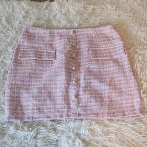 NWT Cider Pink Tweed Mini Skirt